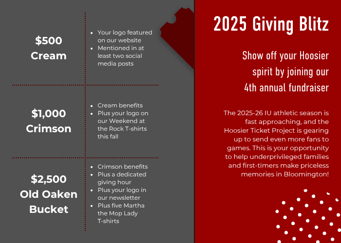 2025 Giving Blitz corporate donor levels graphic